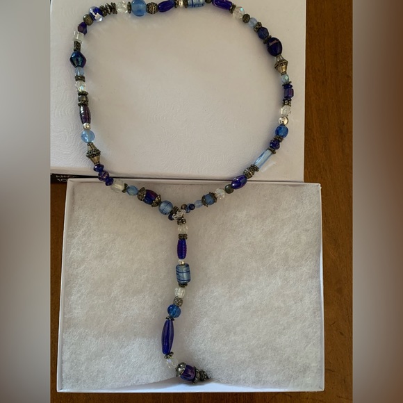 Handcrafted  beaded variable length   lariat necklace. - Picture 5 of 7